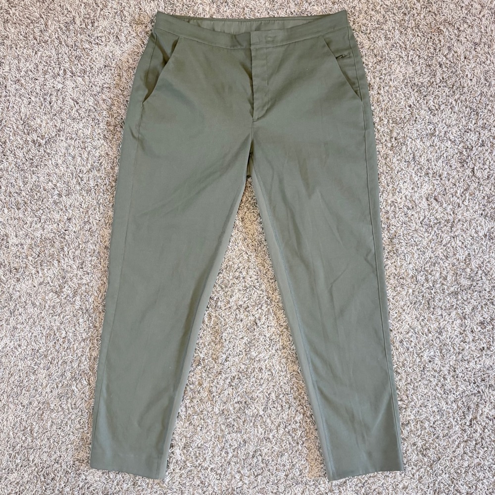 Lululemon Keep Moving Pant 7/8 Women Size 8 Olive Green Pull-On Stretch Career